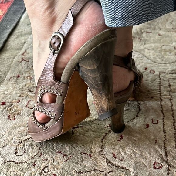 Calleen Cordero 3” strap heels. Leather and studs. - Picture 3 of 8